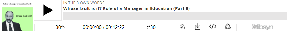 Whose fault is it? Role of a Manager in Education (Part 8)